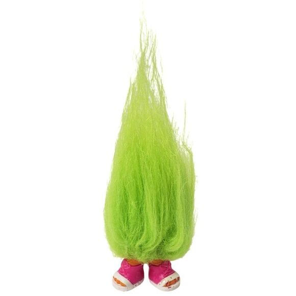 Vtg Hasbro Trolls Fuzzbert Lime Green Hair 2" Mini Figure - Picture 1 of 4
